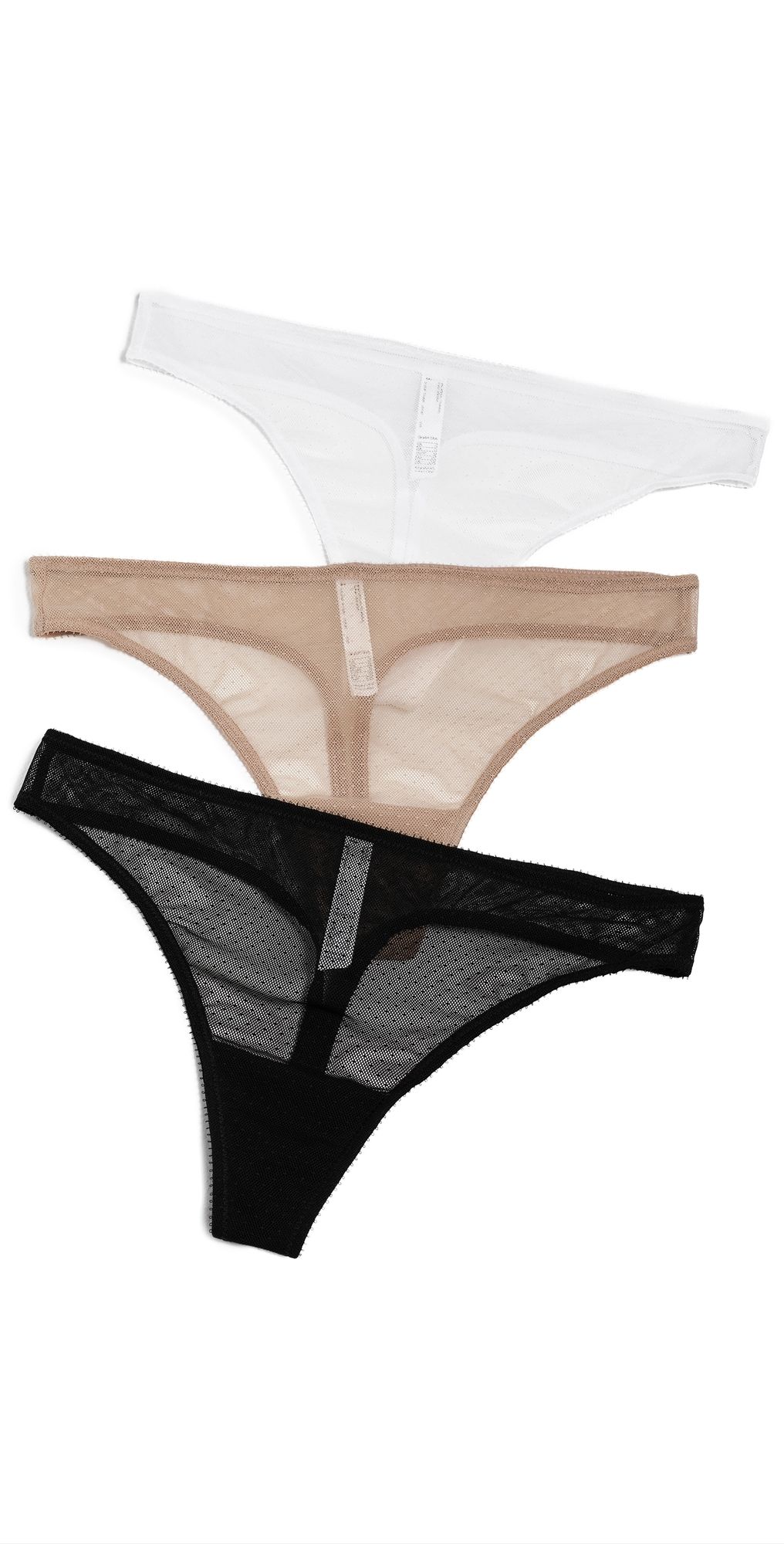 Skarlett Blue Jolie Lacy Thong Panties 3 Pack Black/White/Nylon L