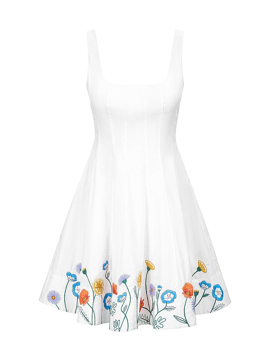 Women's Wells Floral-Embroidered Stretch-Cotton Minidress - Seed Shop - Size 10
