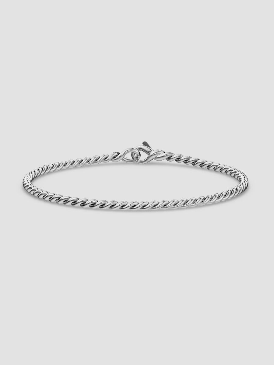 David Yurman Men's Sculpted Cable Chain Bracelet in Sterling Silver, 2.7MM - Silver - Size XL
