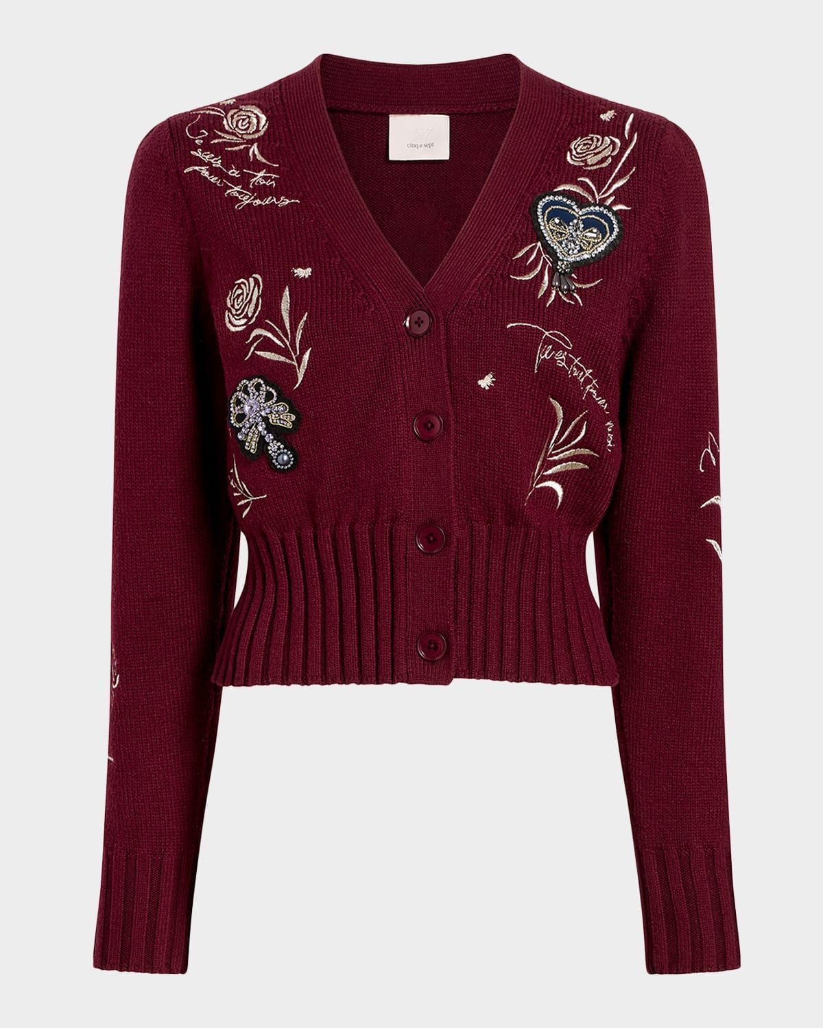 Heritage Rose Patch Morgan Embroidered Cardigan