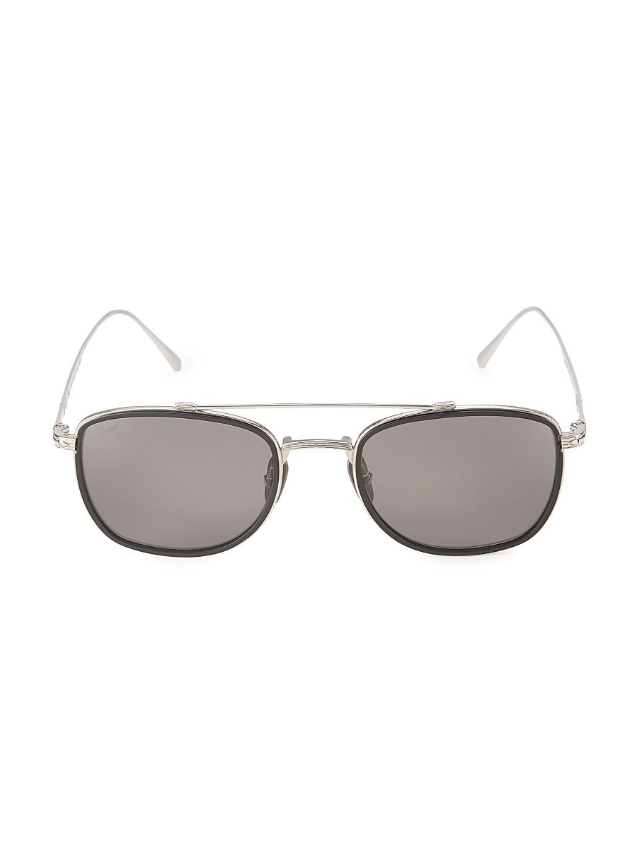 Men's 50MM Square Sunglasses - Silver