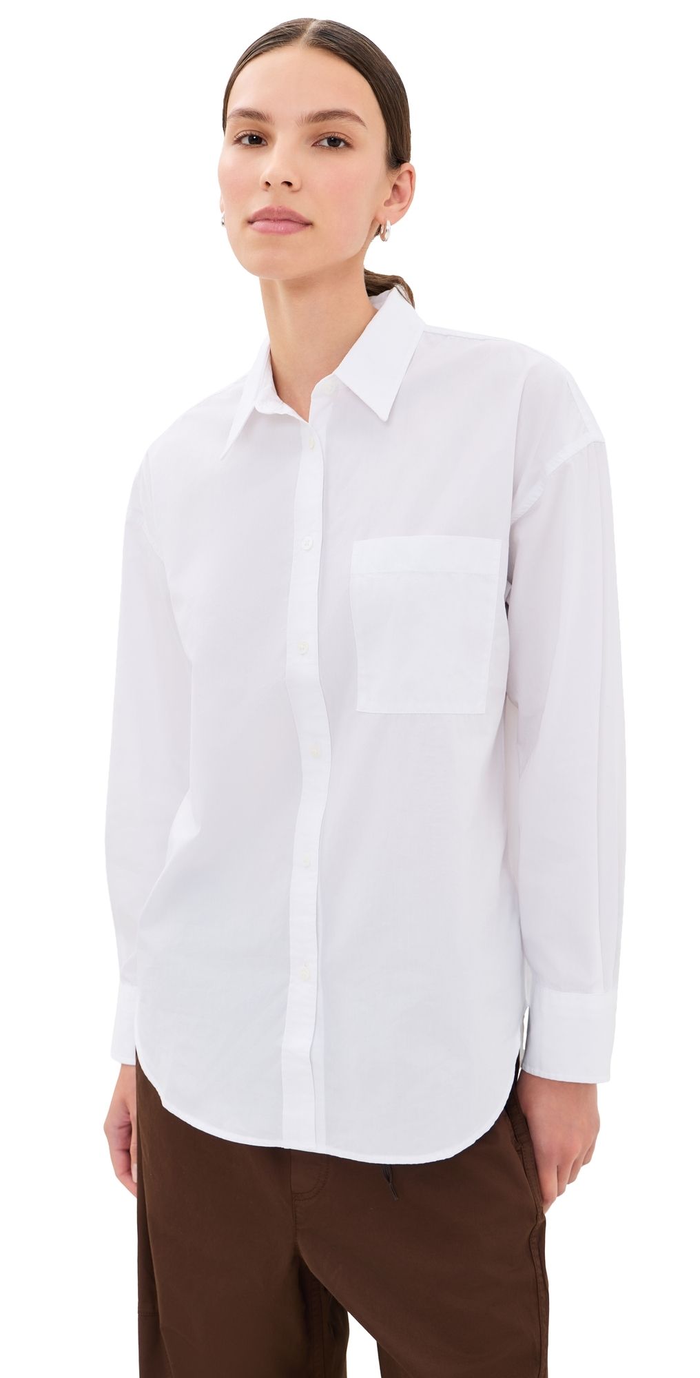 Faherty Coastal Poplin Oversized Shirt White XS