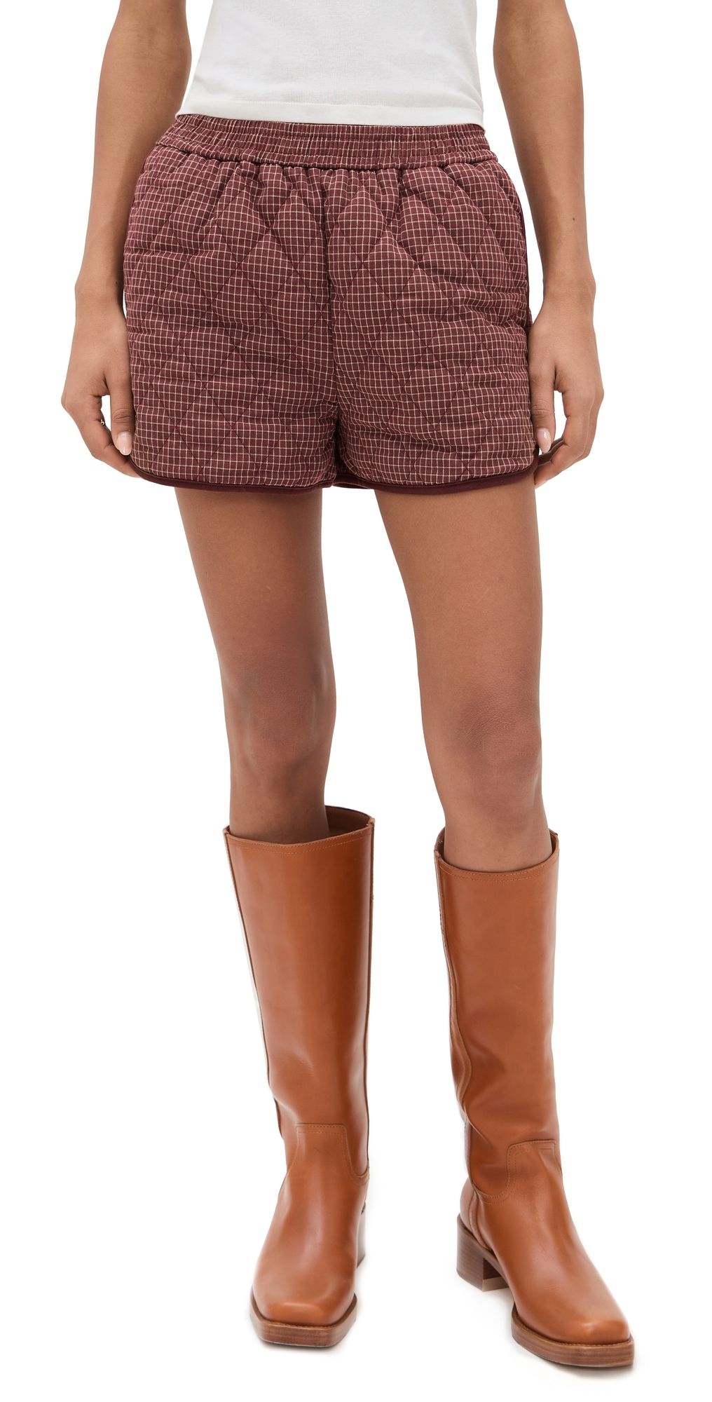 Bailey Rose Quilted Shorts Chocolate L