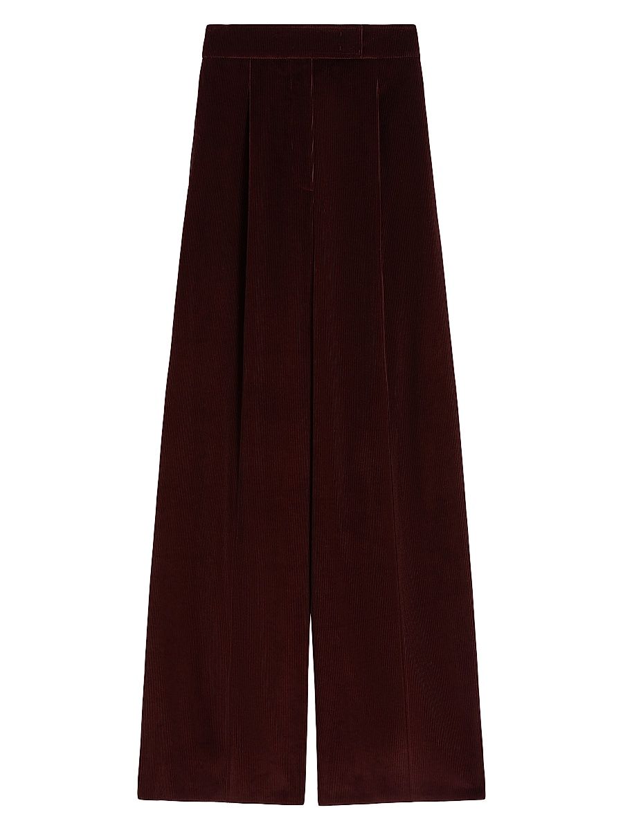 Women's Wide Leg Corduroy Trousers - Cherry - Size 8
