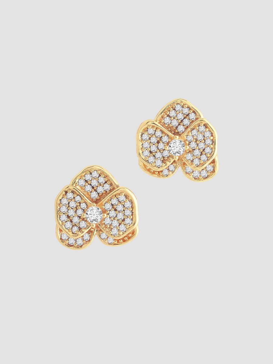 Anabel Aram Women's Orchid 18K Gold-Plated Crystal Pave Stud Earrings - Gold