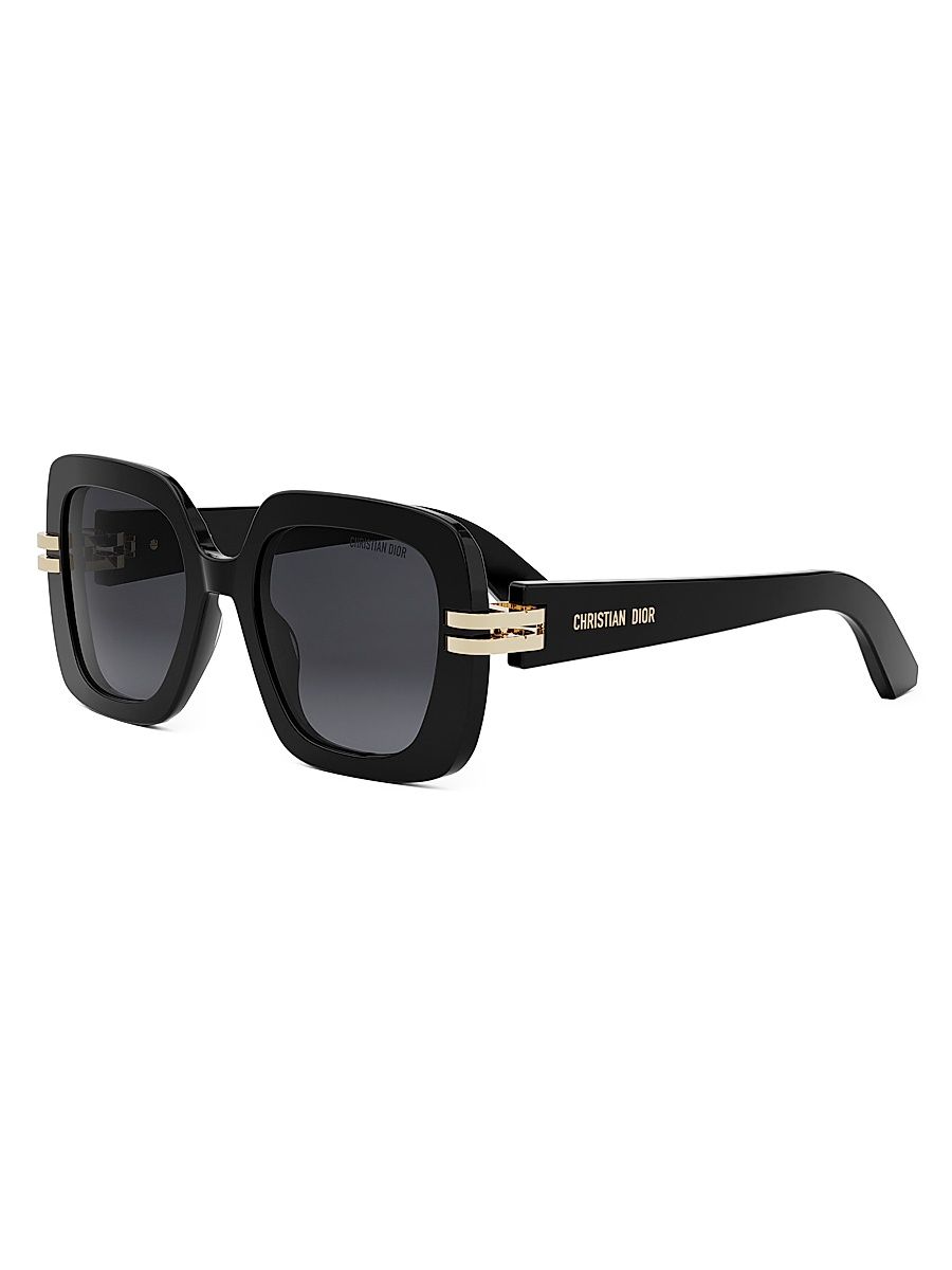 Women's CDior S2I 52MM Square Sunglasses - Black Grey Gradient