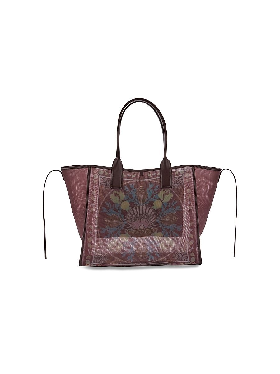 Women's Logo-Embroidered Printed Mesh Shopper Tote Bag - Chicory Coffee
