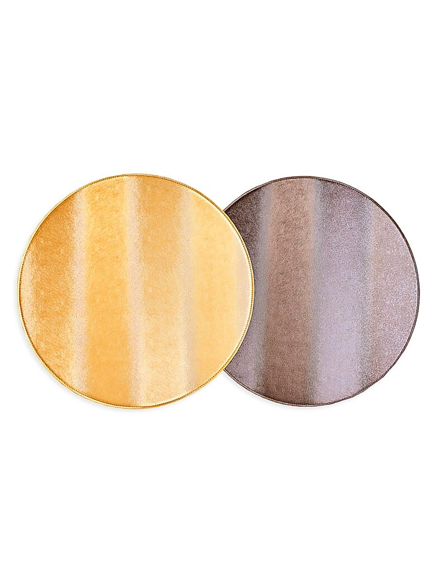 Textured Metallic Reversible Placemats - Set of 4 - Yellow