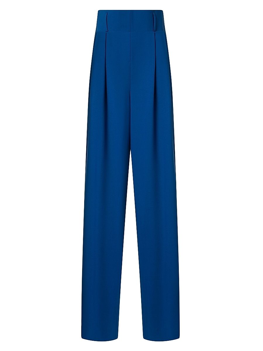 Women's Florina Wide-Leg Stretch Wool Pants - Royal - Size 14
