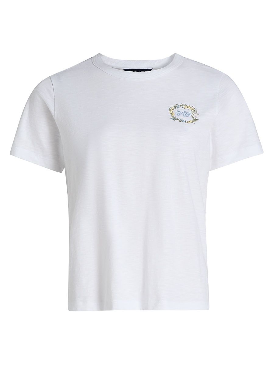 Women's Carla Logo-Embroidered Cotton T-Shirt - White - Size XS