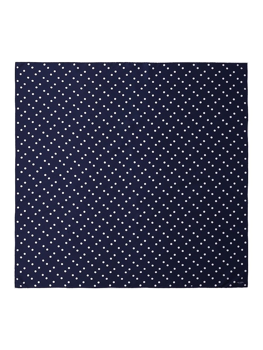 Women's Printed Silk Twill 90CM Square Scarf - Blue