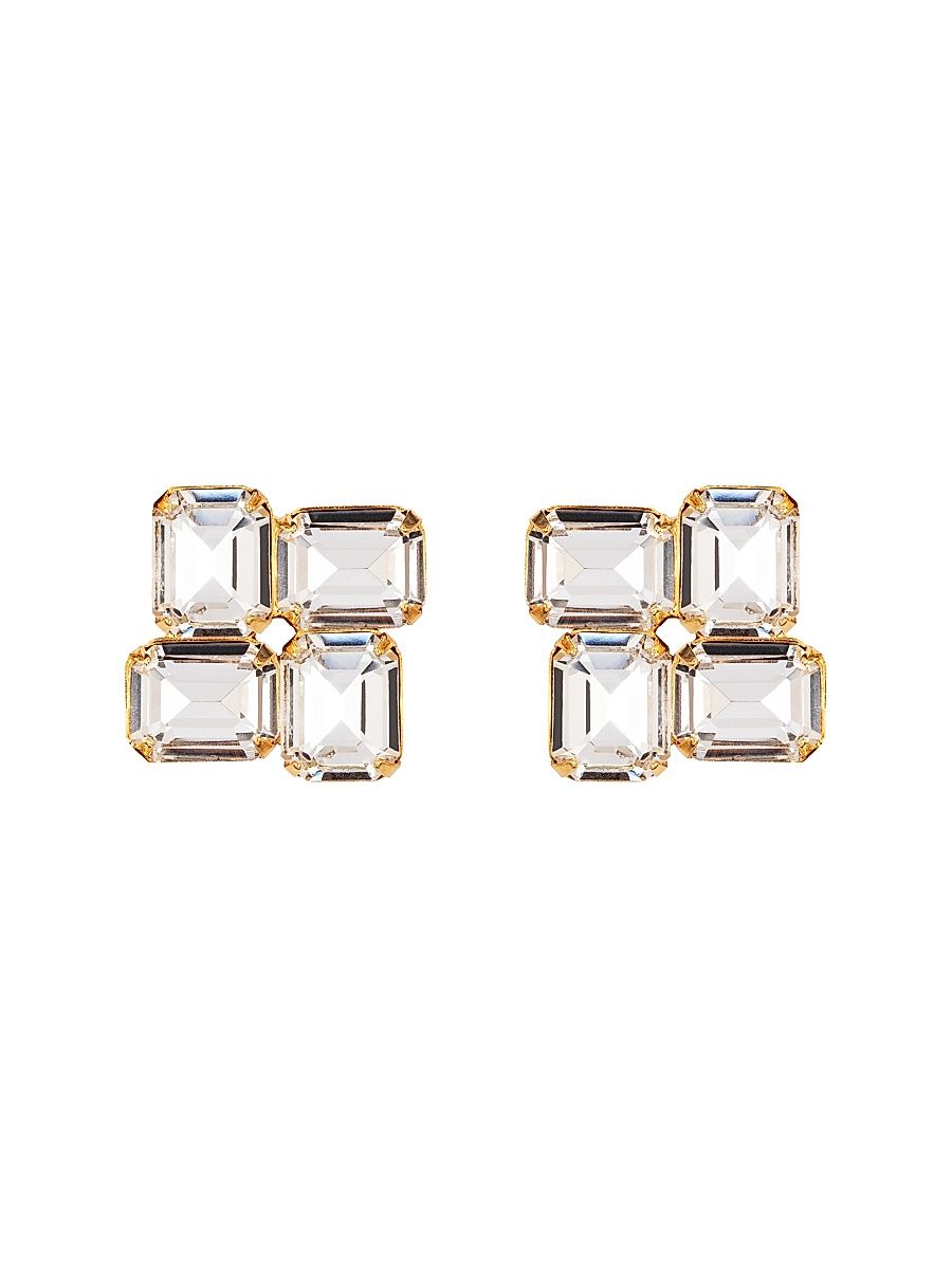 Women's Piccolo 18K-Gold-Plated & Crystal Stud Earrings - Gold