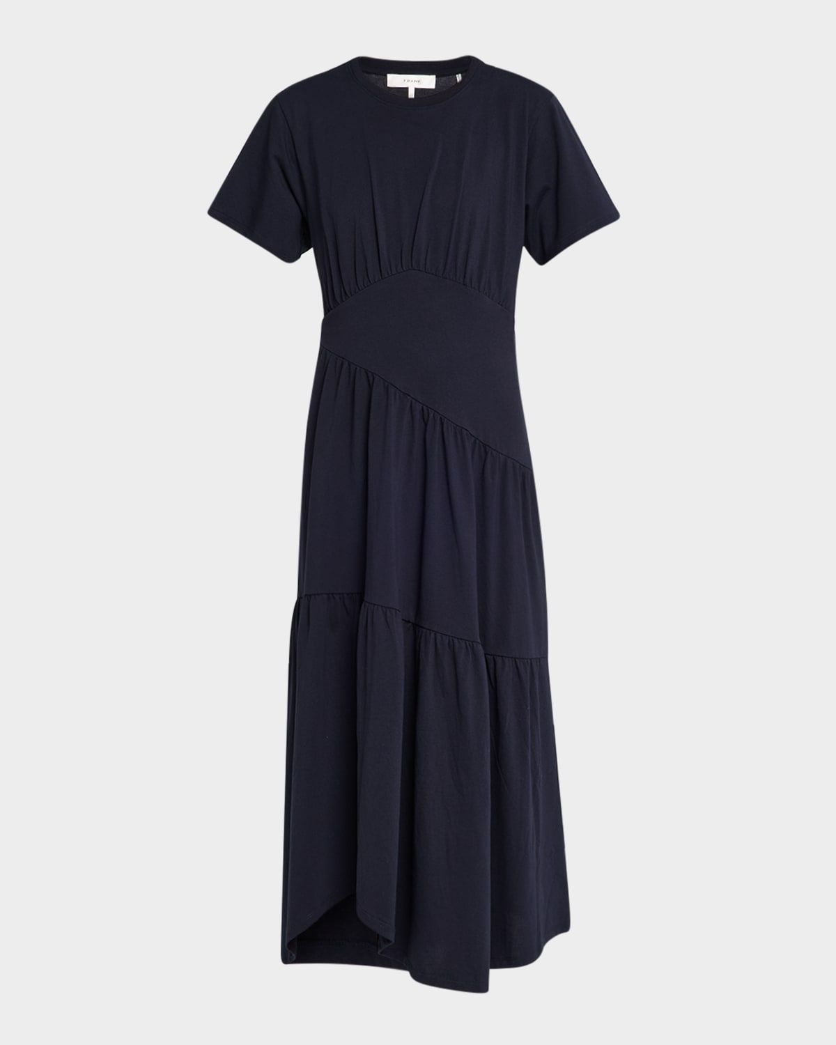 Short-Sleeve Gathered Maxi Dress
