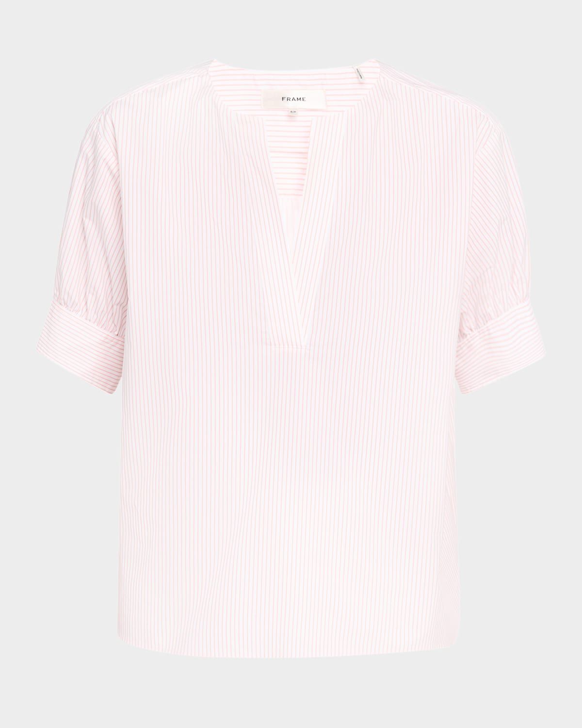 Stripe V-Neck Pop Over Top