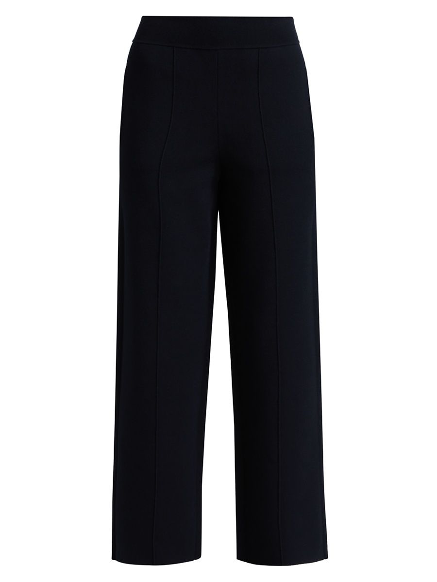 Women's Corey Knit Wide-Leg Pants - Navy - Size Large