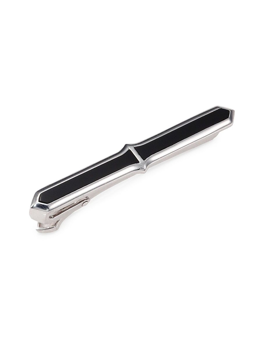 Men's Lapis & Sterling Silver Tie Bar - Black
