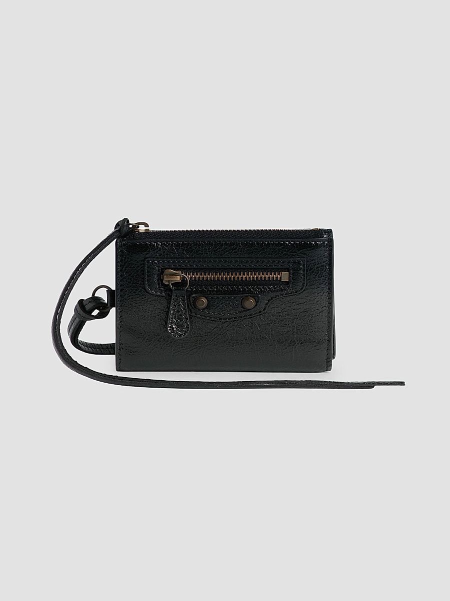Balenciaga Men's Le City Trifold Wallet on Strap - Black