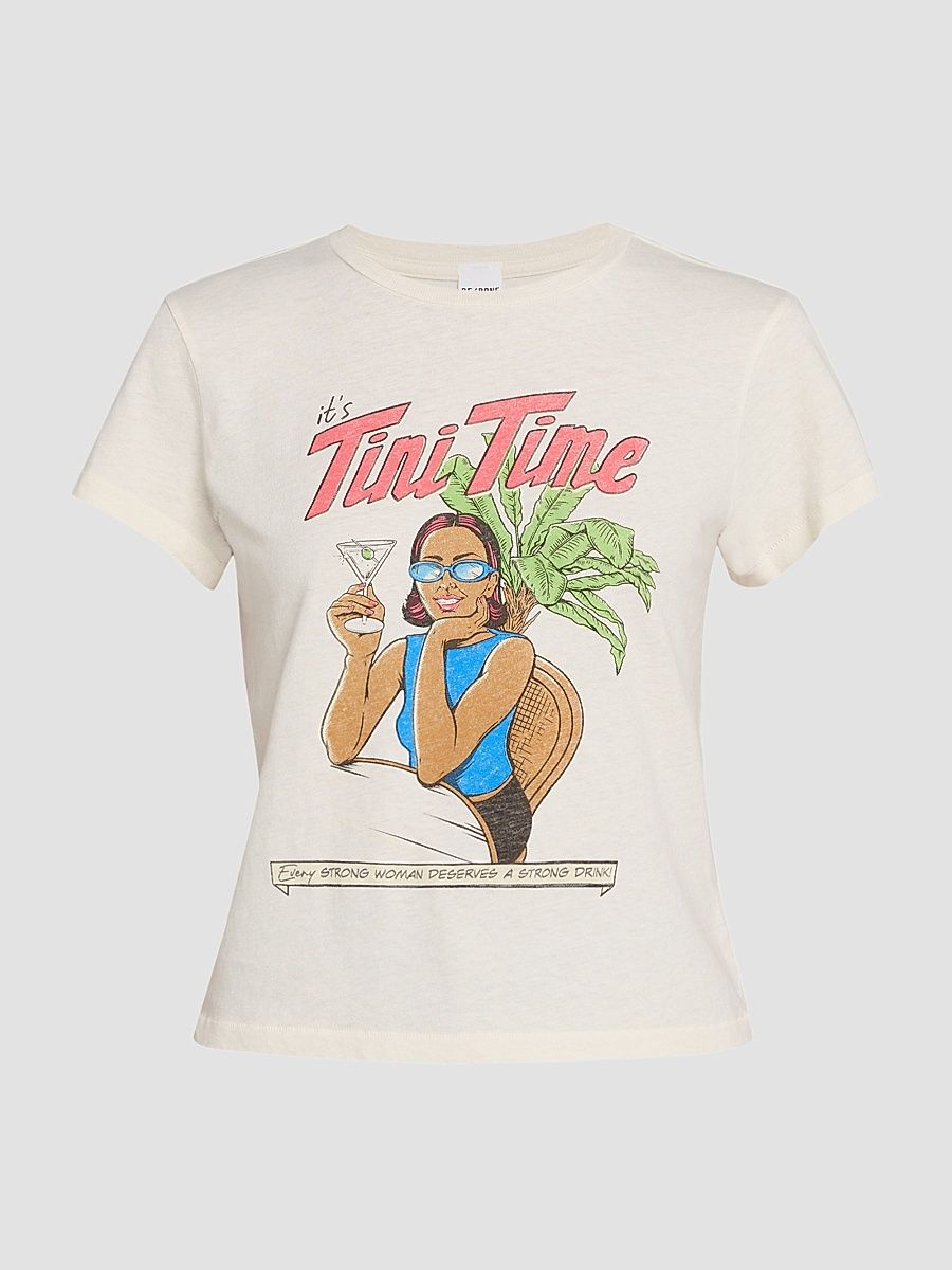 Women's Classic Tini Time T-Shirt - Vintage White - Size Large