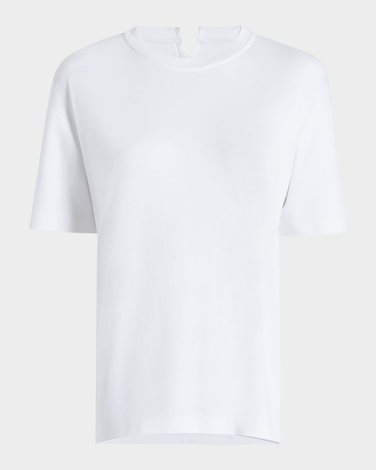Luxe Seamed Cotton Short Sleeve T-Shirt
