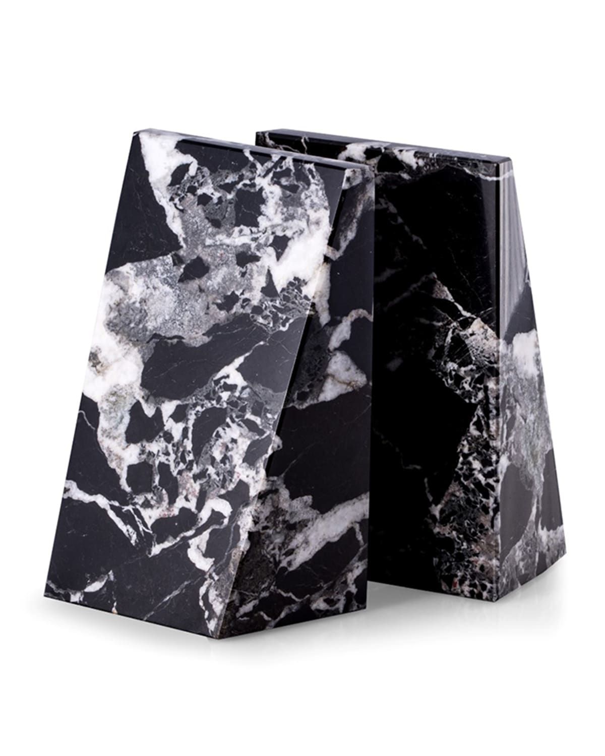 Zebra Marble Wedge Bookend