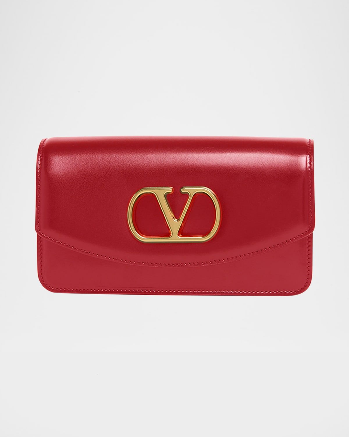 Vain Small VLOGO Leather Clutch Bag