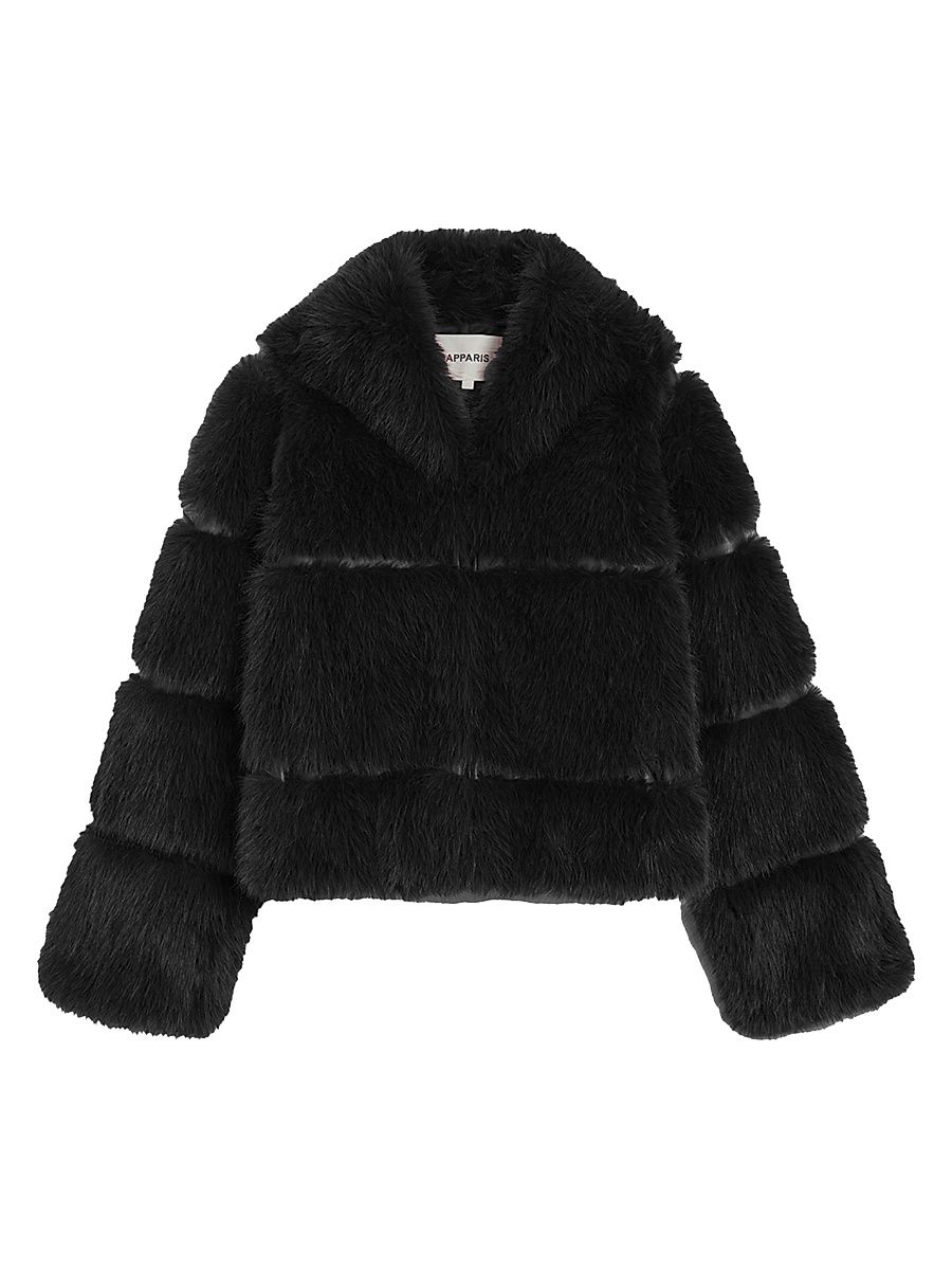 Women's Sai Faux-Sable Fur Coat - Noir - Size XL