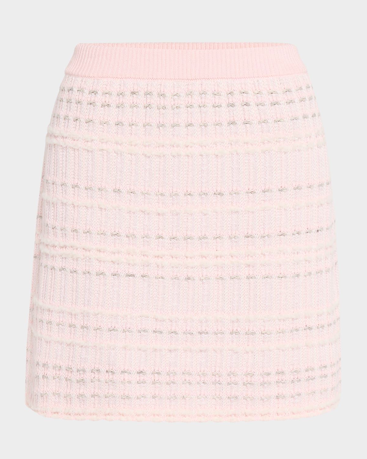 Seersucker Knit Tweed Jacquard Mini Skirt