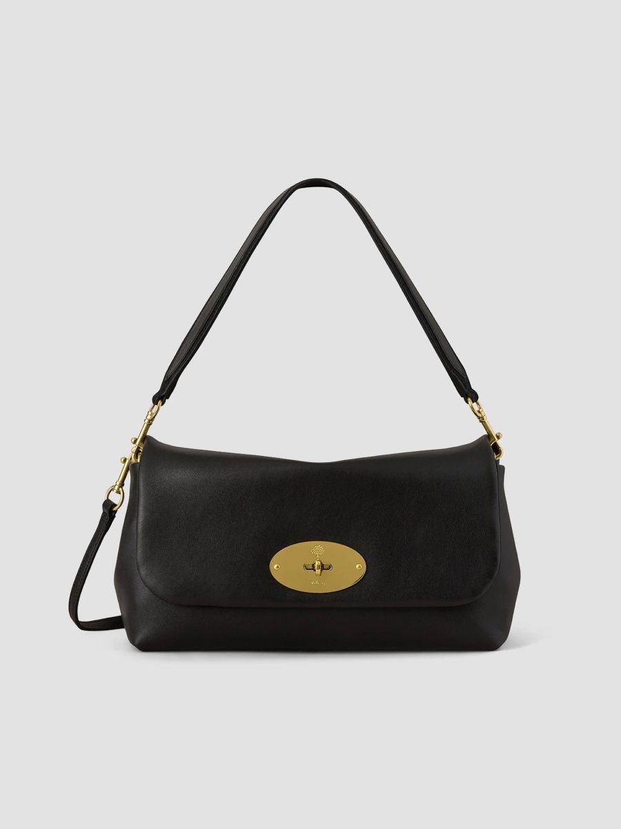 Women's Delilah Leather Flap Bag - Black