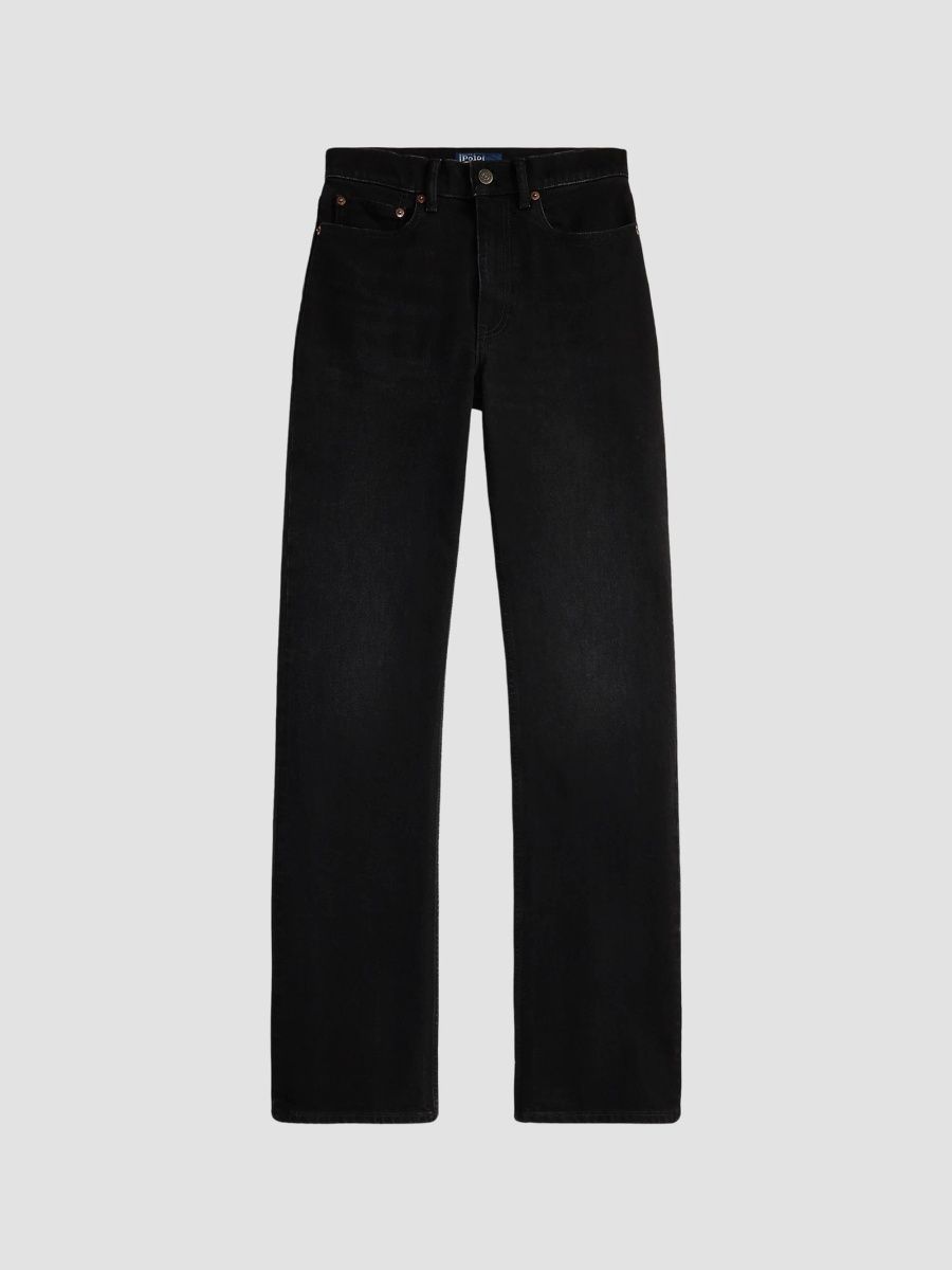 Polo Ralph Lauren Women's High-Rise Relaxed Straight-Leg Jeans - Black - Size 32