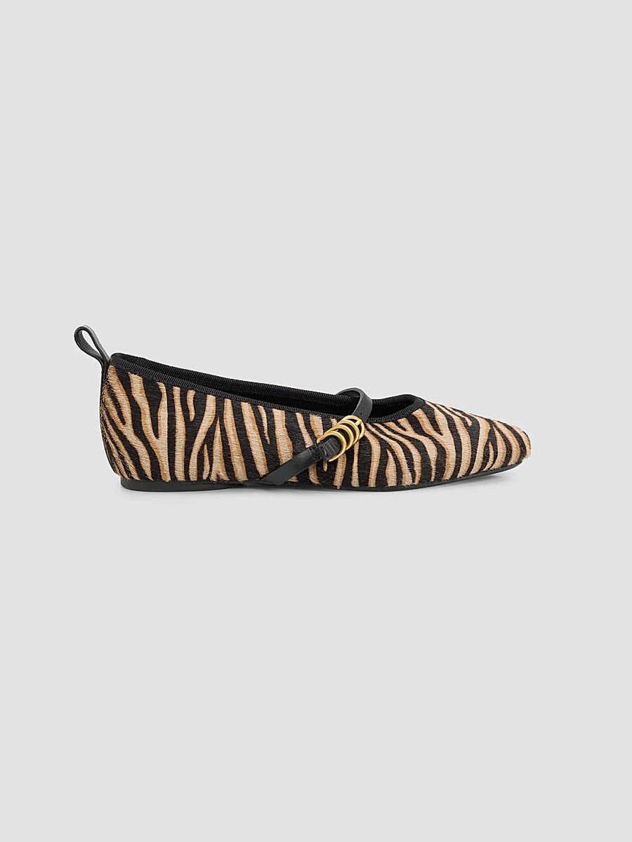 rag & bone Women's Spire Zebra-Print Calf Hair Mary Janes - Cream Zebra - Size 8.5