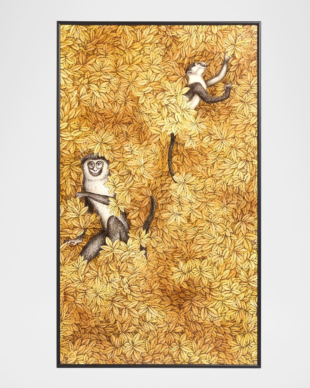 Scimmie e Foglie Decorative Panel Wall Art
