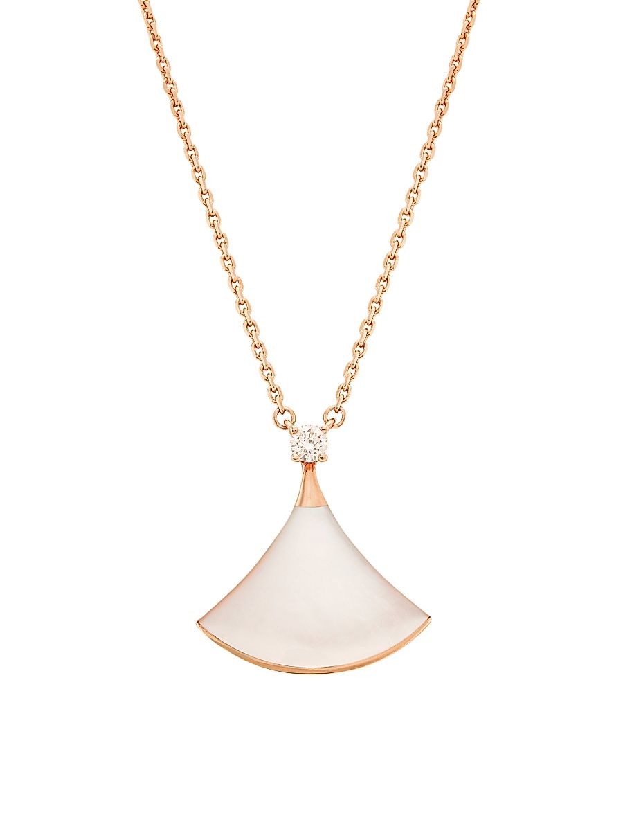 Women's Divas' Dream 18K Rose Gold, Mother-Of-Pearl & 0.10 TCW Diamond Pendant Necklace - Pink Gold