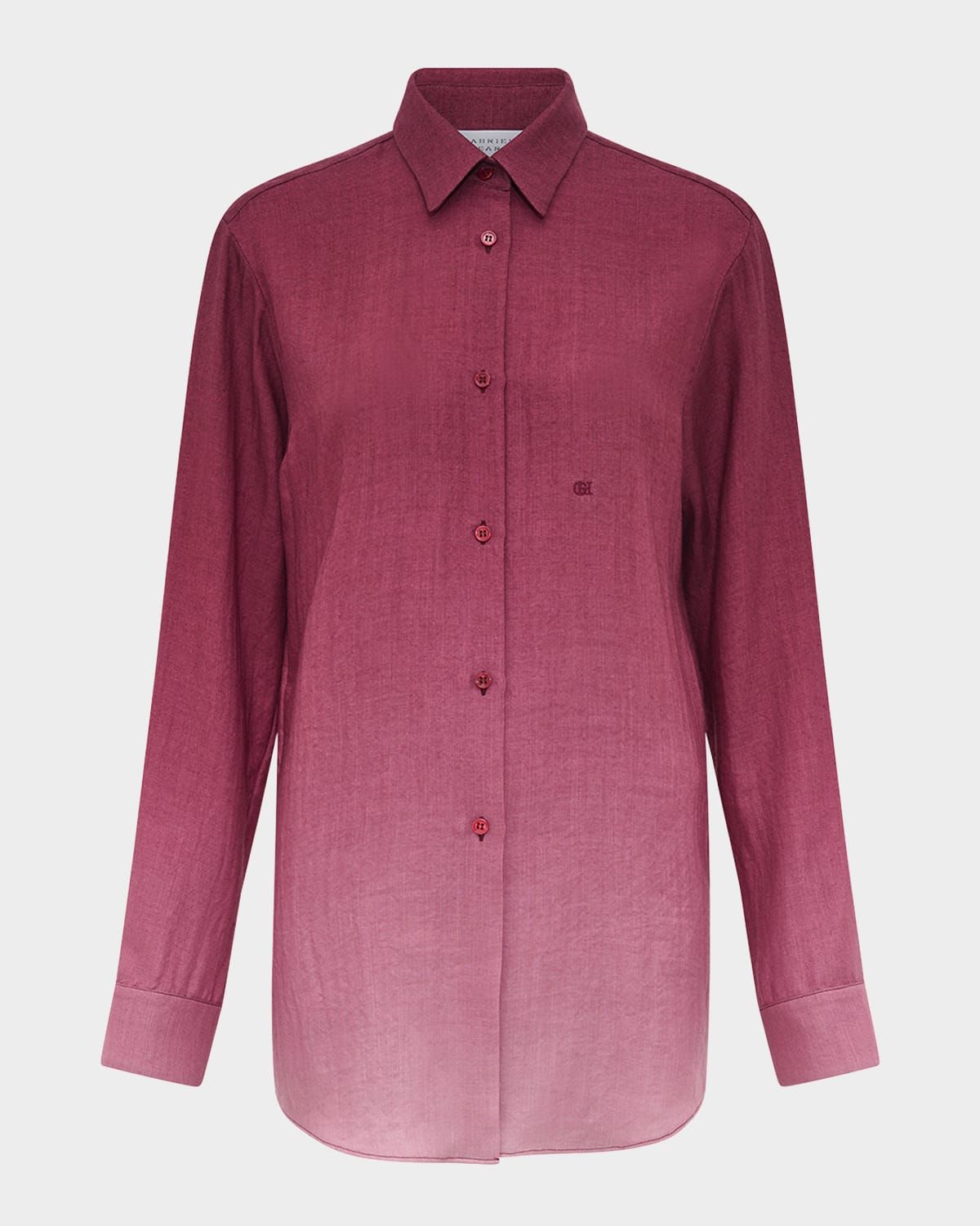 Reyes Ombre Button Down Cashmere Blouse