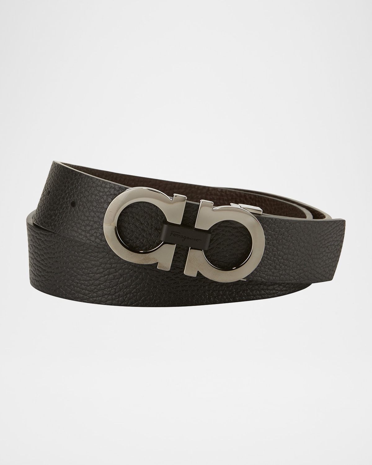 Moufflon Adjustable & Reversible Double-Gancini Buckle Leather Belt
