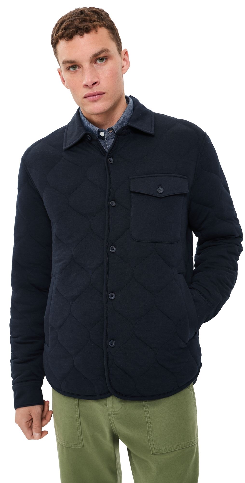 Vince Quilted Shirt Jacket Coastal L