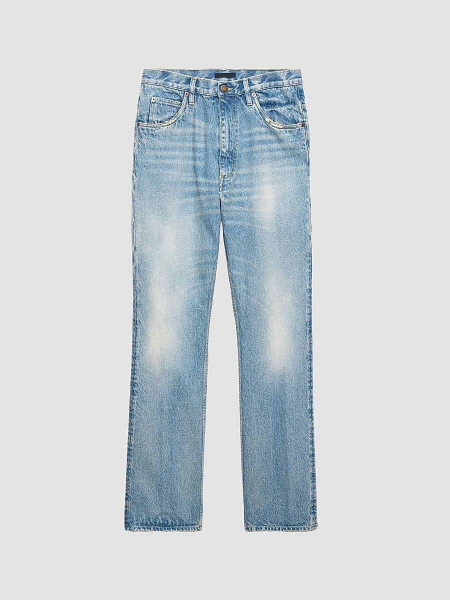 Men's Washed Denim Jeans - Blue - Size 36