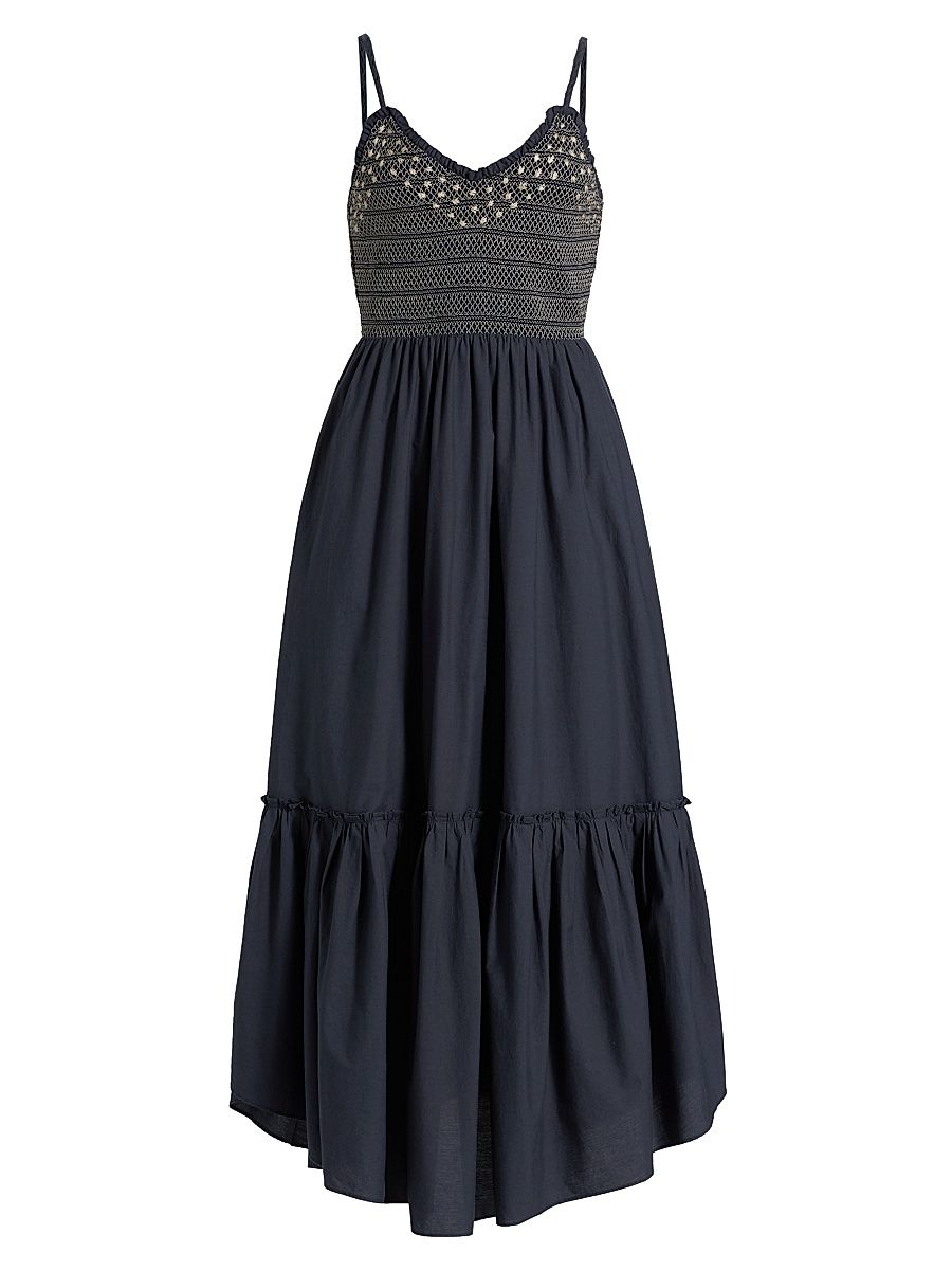 Women's Lucia Cotton Maxi Dress - Spring Navy - Size XL