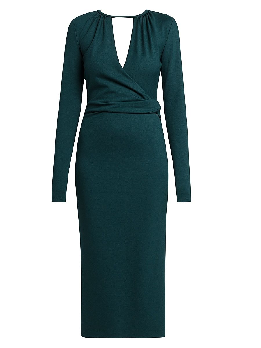 Women's Milano Jersey Sheath Dress - Emerald - Size 0