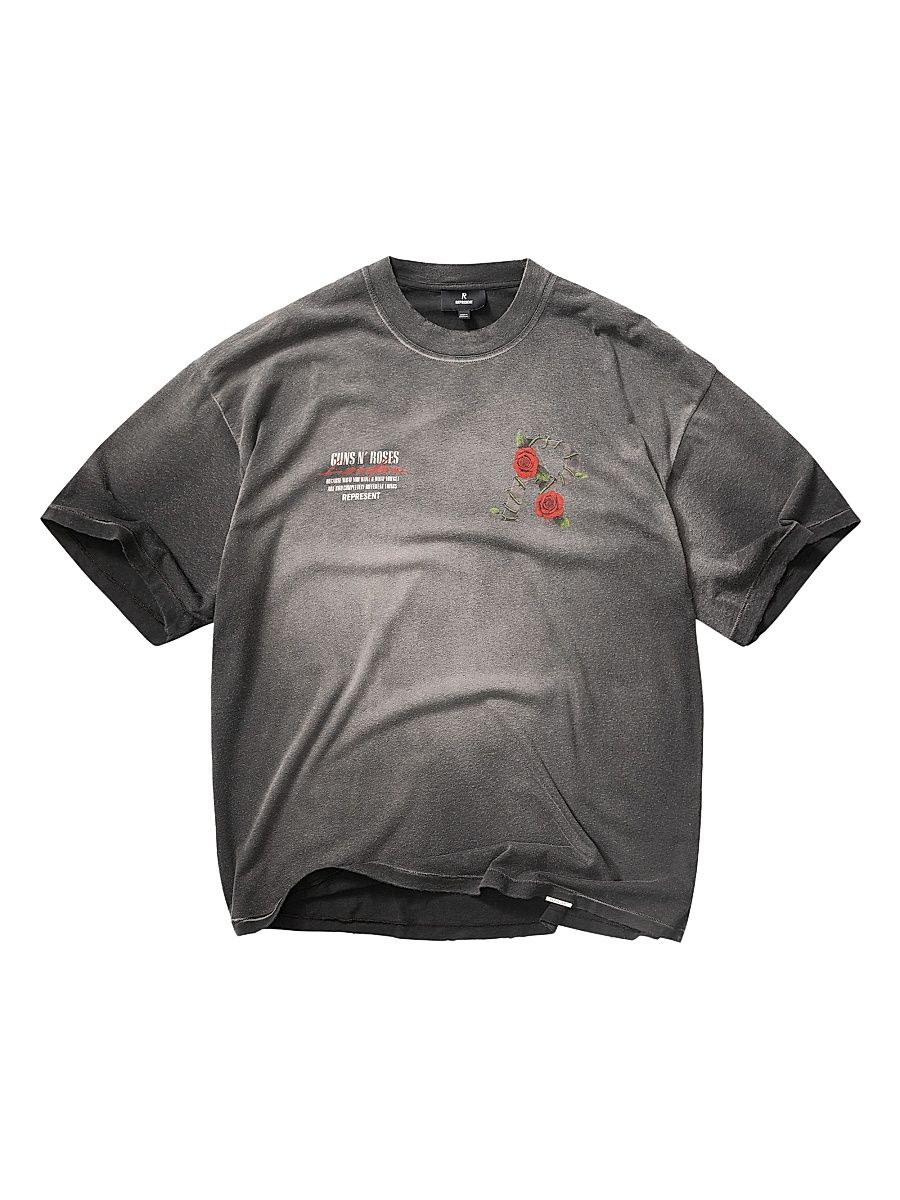 Men's Guns N' Roses Tour Crewneck T-Shirt - Stained Black - Size XXL