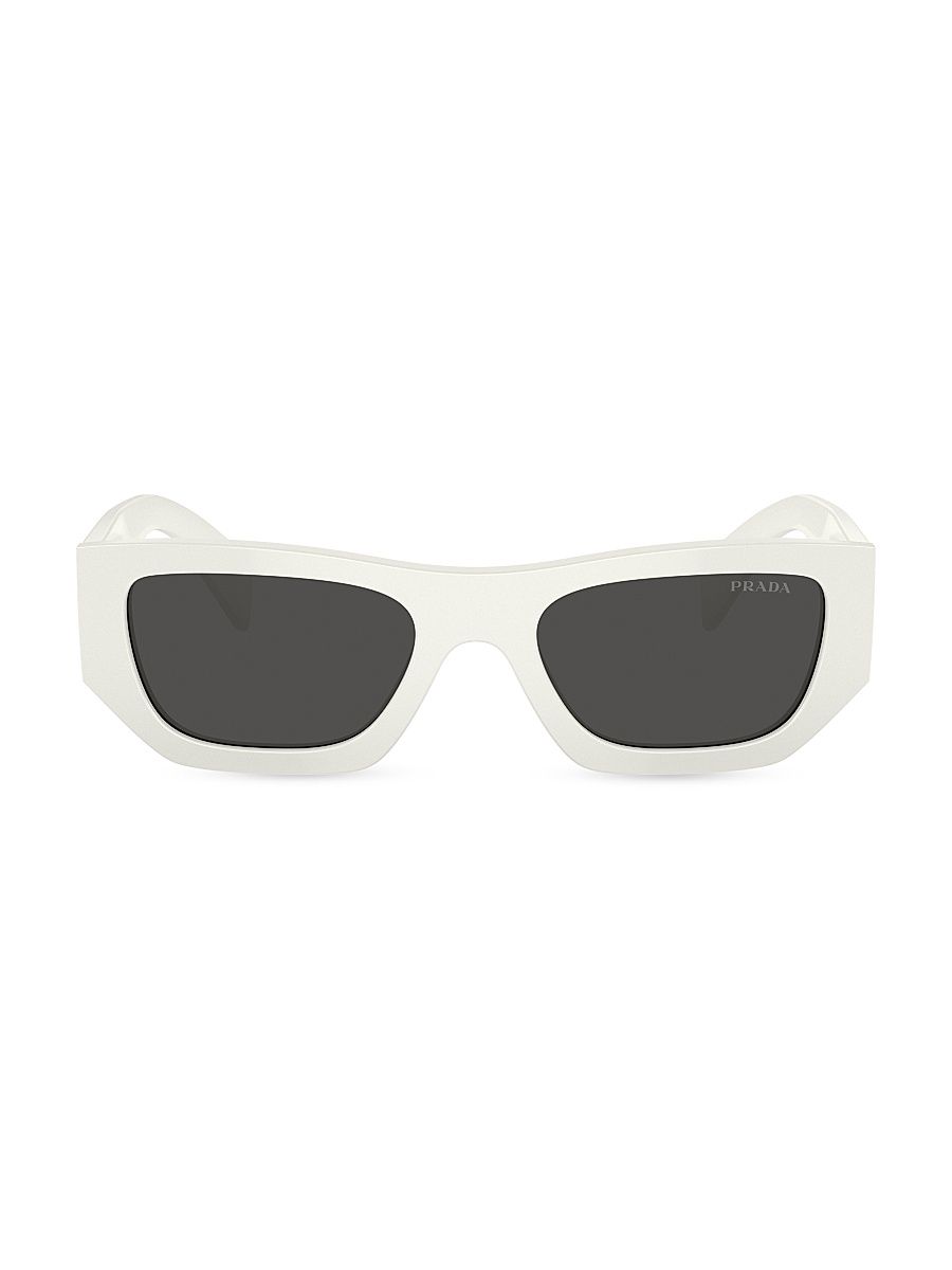 Men's 0PR A01S 53MM Pillow Sunglasses - White Smoke
