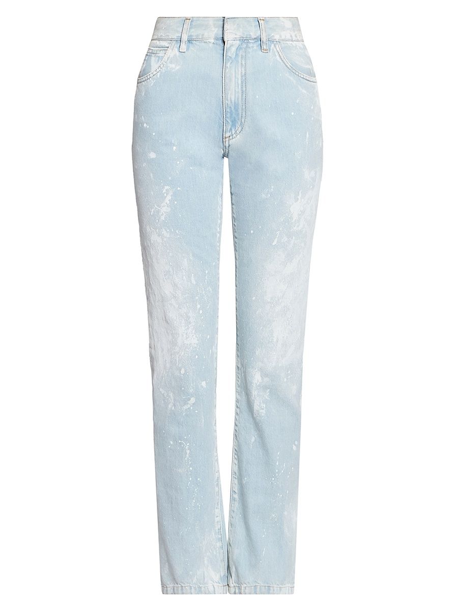 Women's Bleached Slim-Straight Jeans - Light Blue - Size 30