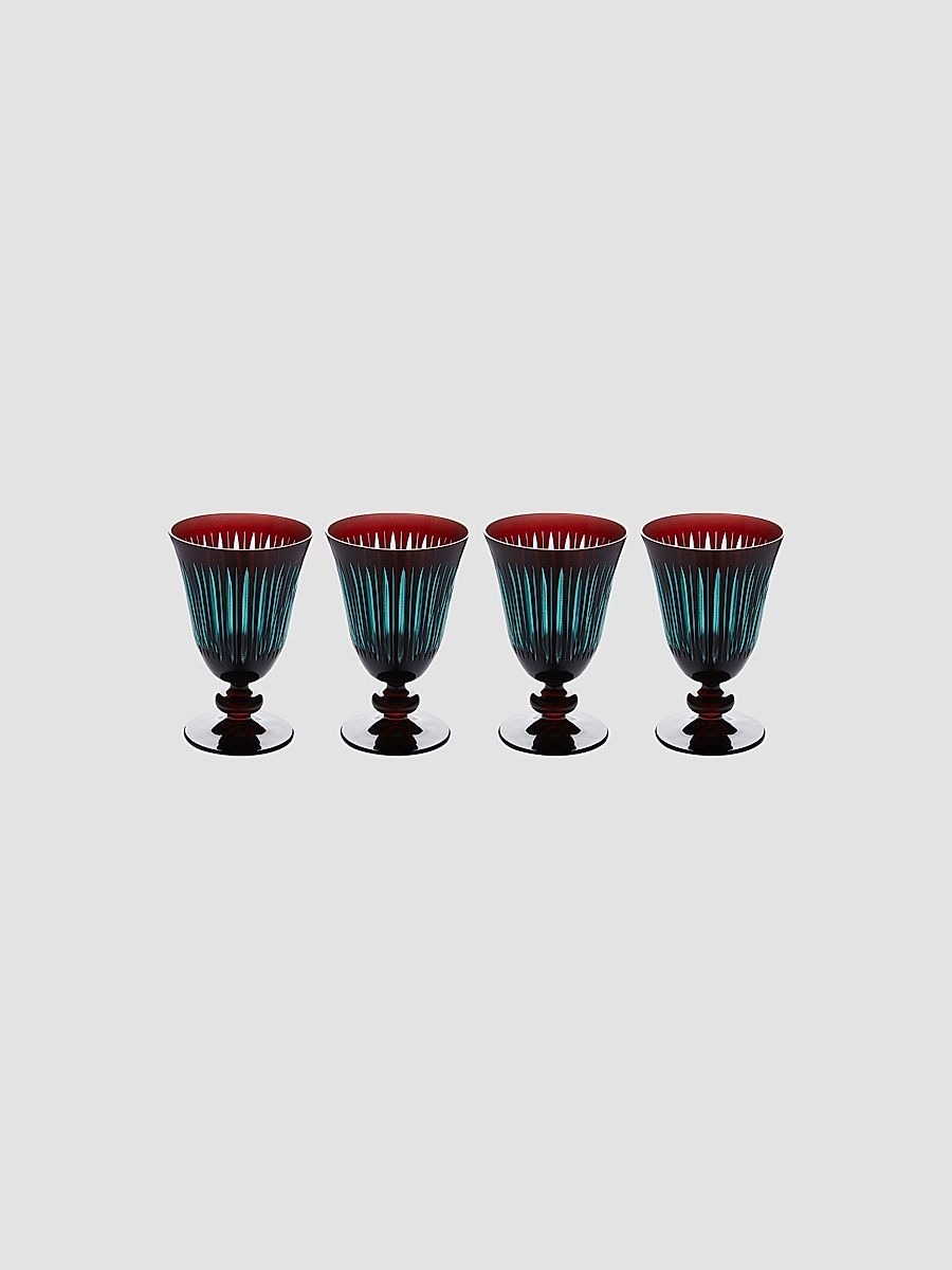 Prism 4-Piece Wine Glass Set - Red Blue