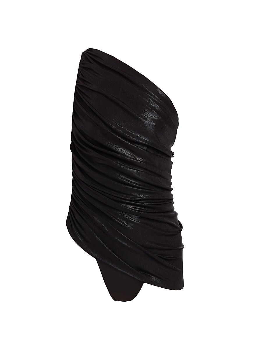 Women's Diana Mio Metallic One-Piece Swimsuit - Black - Size Small