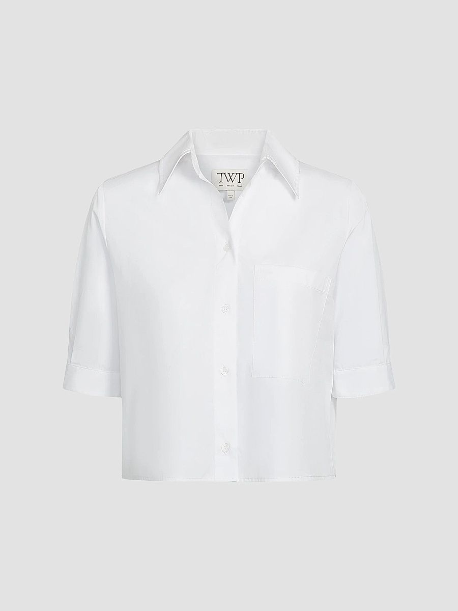 TWP Women's Short Lived Cropped Shirt - White - Size XL