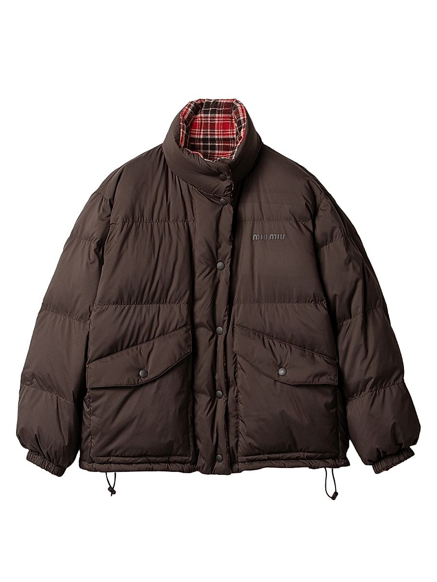 Women's Technical Pongé Reversible Down Jacket - Red - Size 6