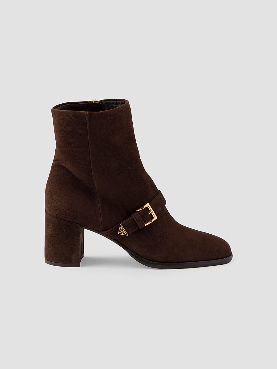 Women's Suede Booties - Brown - Size 10.5