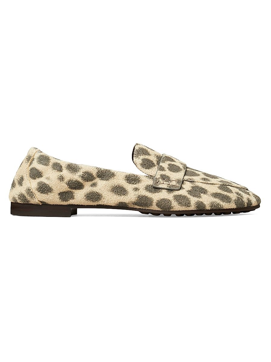 Women's Cheetah-Print Suede Ballet Loafers - Cheetah Spots - Size 8.5