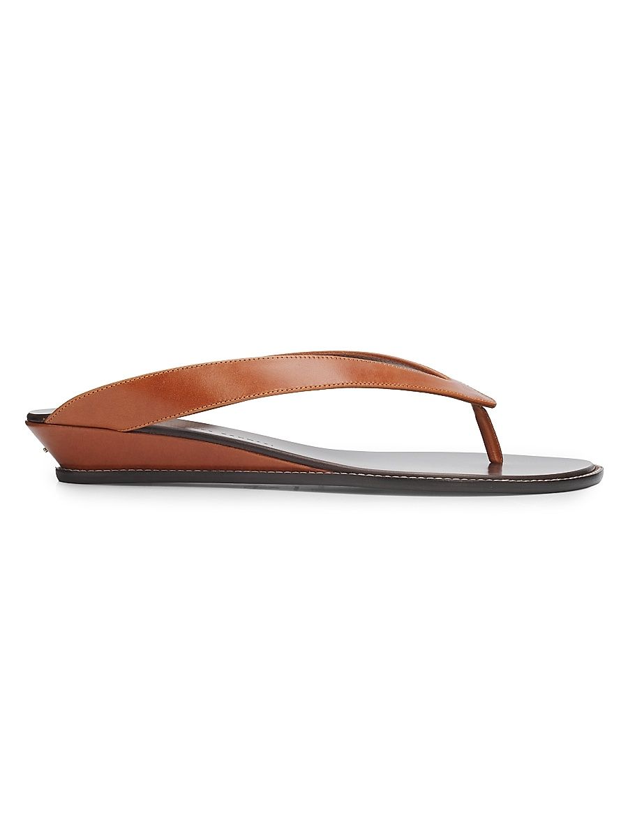 Women's Amelia 25MM Leather Thong Sandals - Moro - Size 6