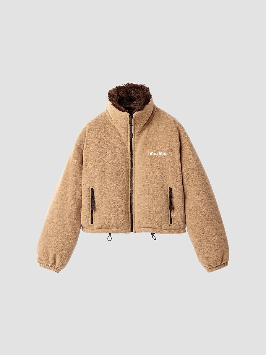 Miu Miu Women's Fleece Down Jacket - Brown - Size 2