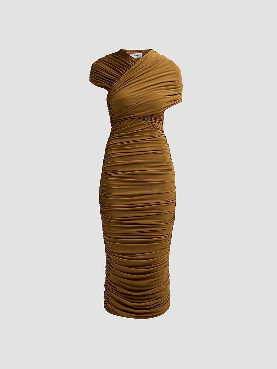 Women's Janel Ruched Midi Dress - Tapenade - Size XL